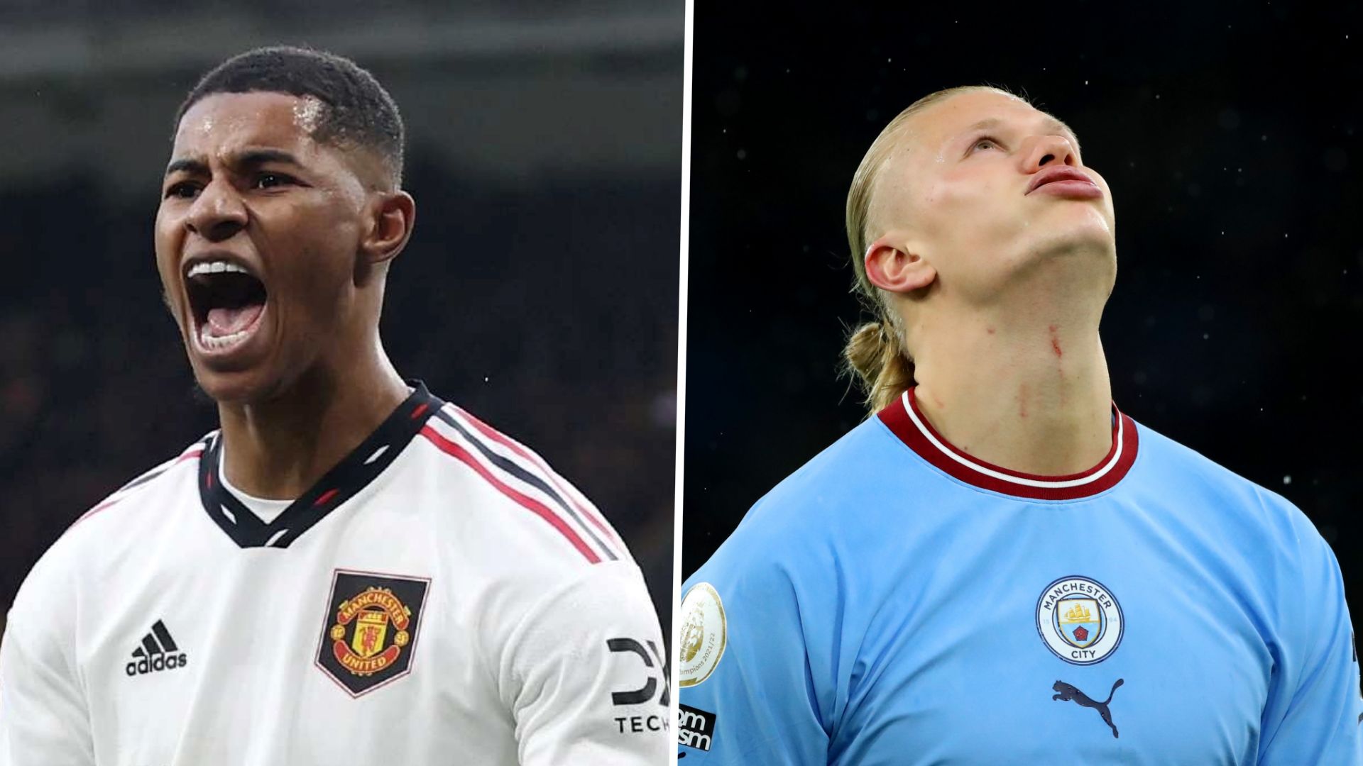 Manchester United Rashford Manchester City Haaland