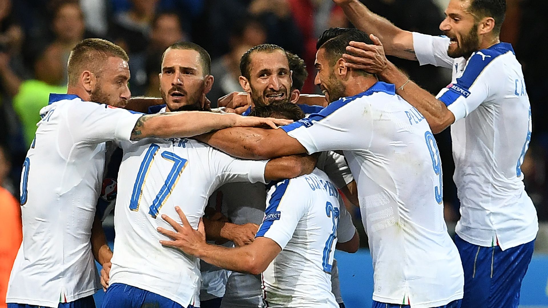 Emanuele Giaccherini Belgium Italy celebrating Euro 2016