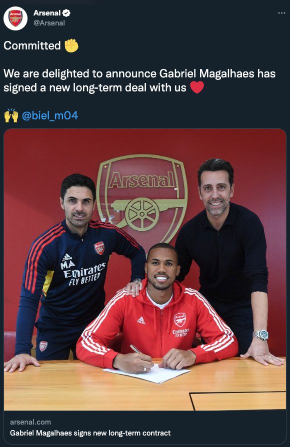 Arsenal gabriel tweet