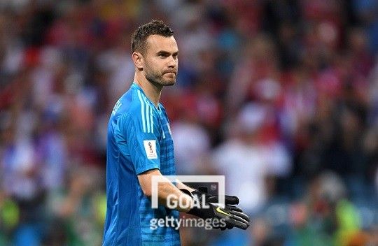 1일(현지시간) 러시아 대표팀 은퇴를 선언한 골키퍼 아킨페프. 사진=게티이미지