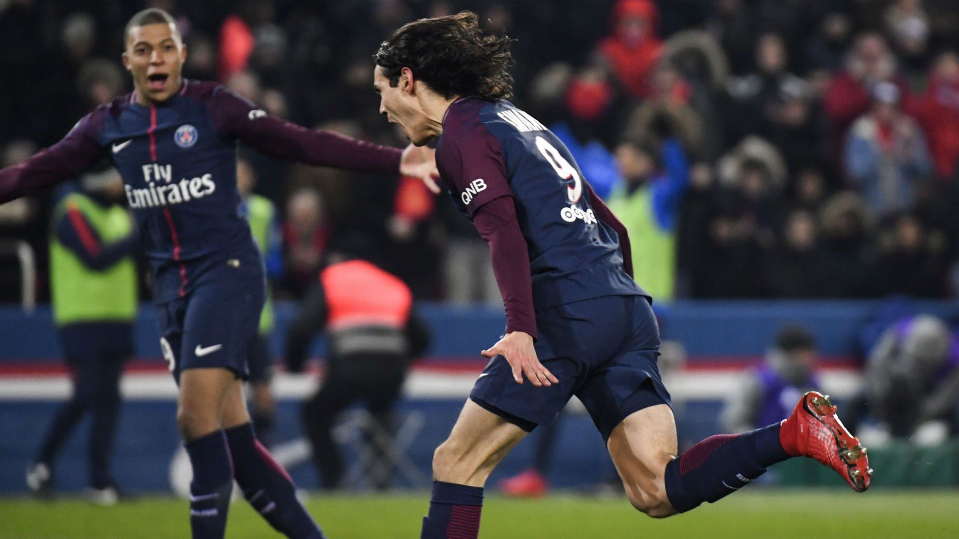 Edinson Cavani Kylian Mbappe PSG Marseille Ligue 1 25022018