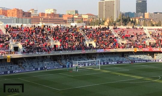 24일(현지시간) 미니 에스타디 원정 응원석을 가득 메운 힘나스틱의 원정 응원단 모습. 사진=골닷컴 이하영 에디터