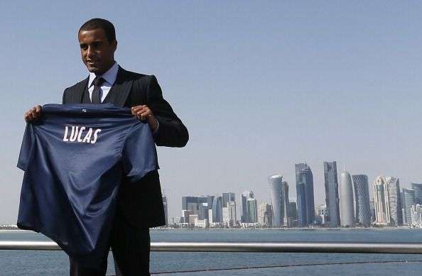 New PSG signing Lucas Moura presented at Doha