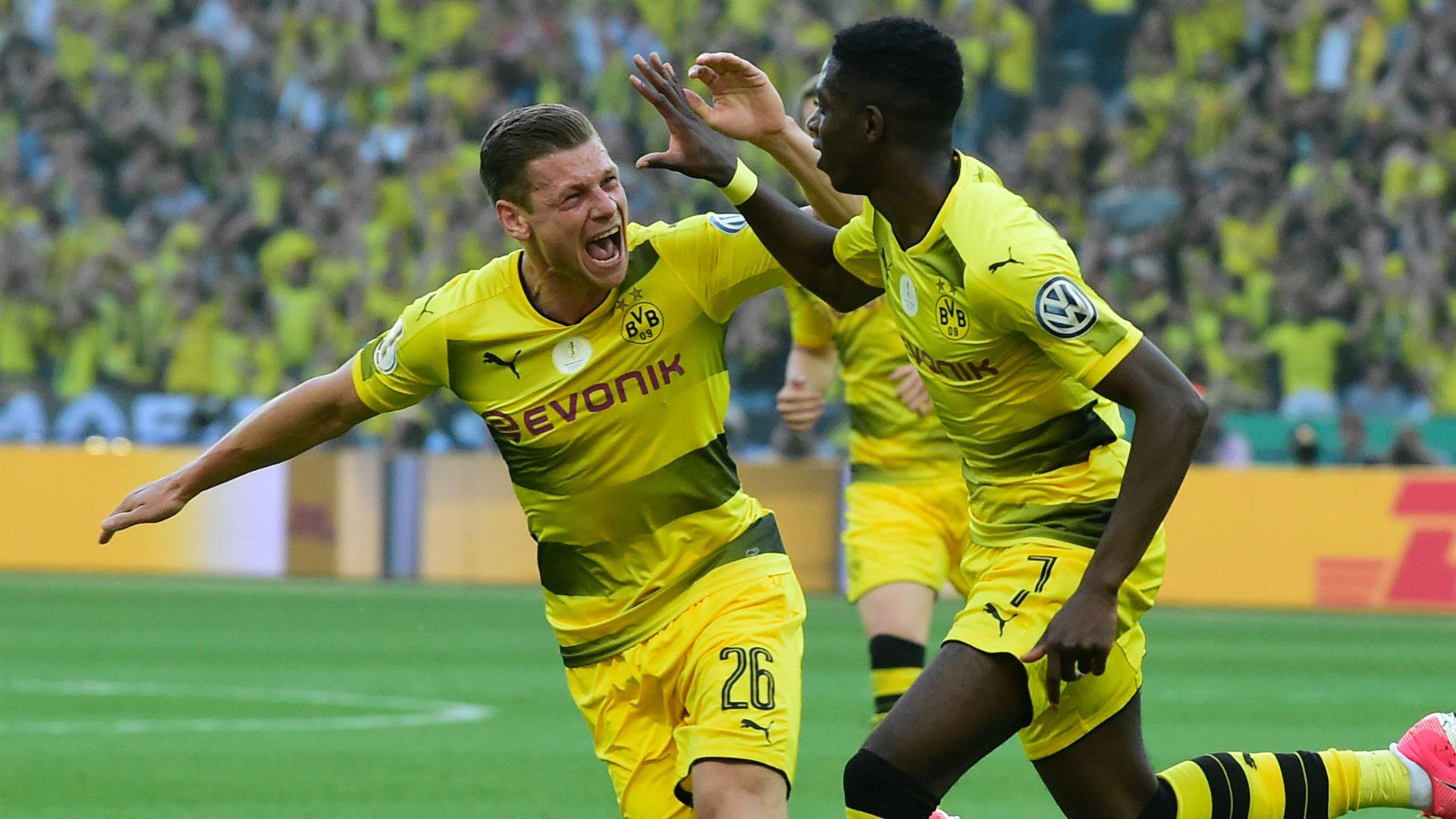 LUKASZ PISZCZEK OUSMANE DEMBELE BORUSSIA DORTMUND DFB POKAL GERMAN CUP FINAL 27052017