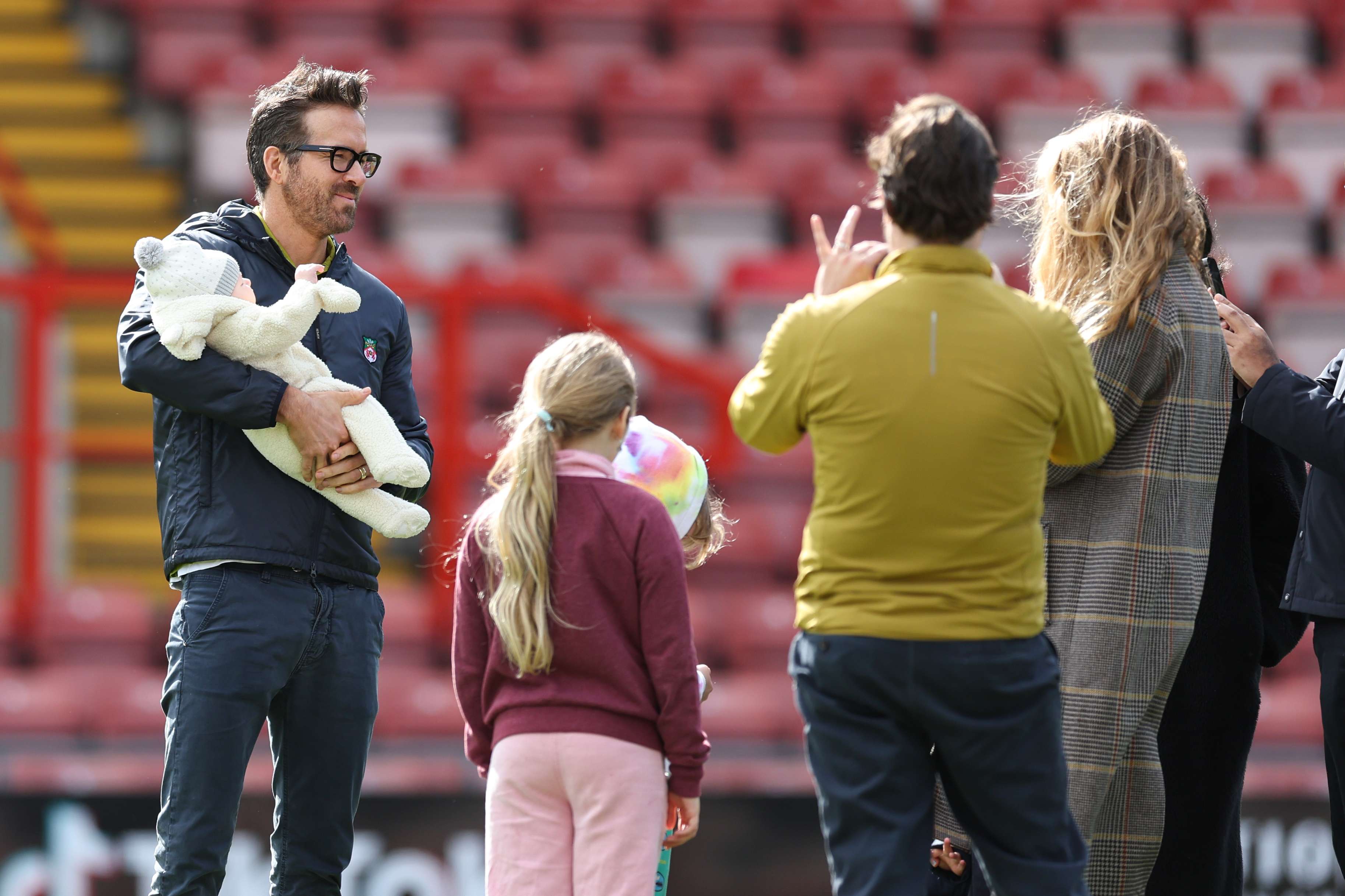 Ryan Reynolds and family Wrexham vs York City 2022-23