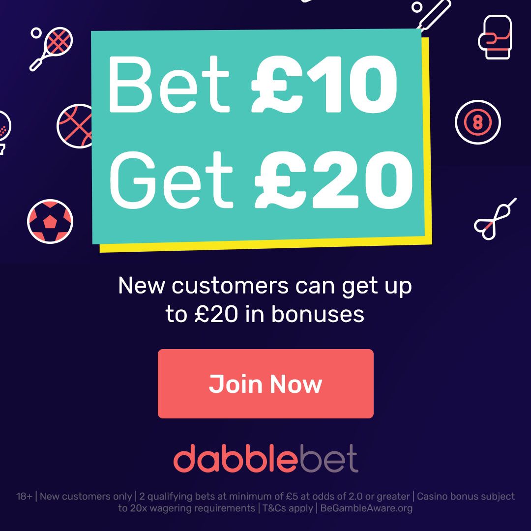 new dabblebet bet10get20 creative square