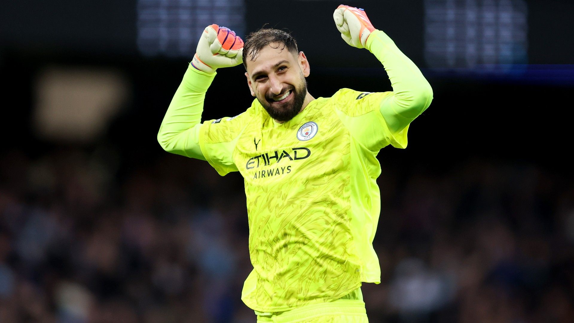Gianluigi Donnarumma of Manchester City celebrate
