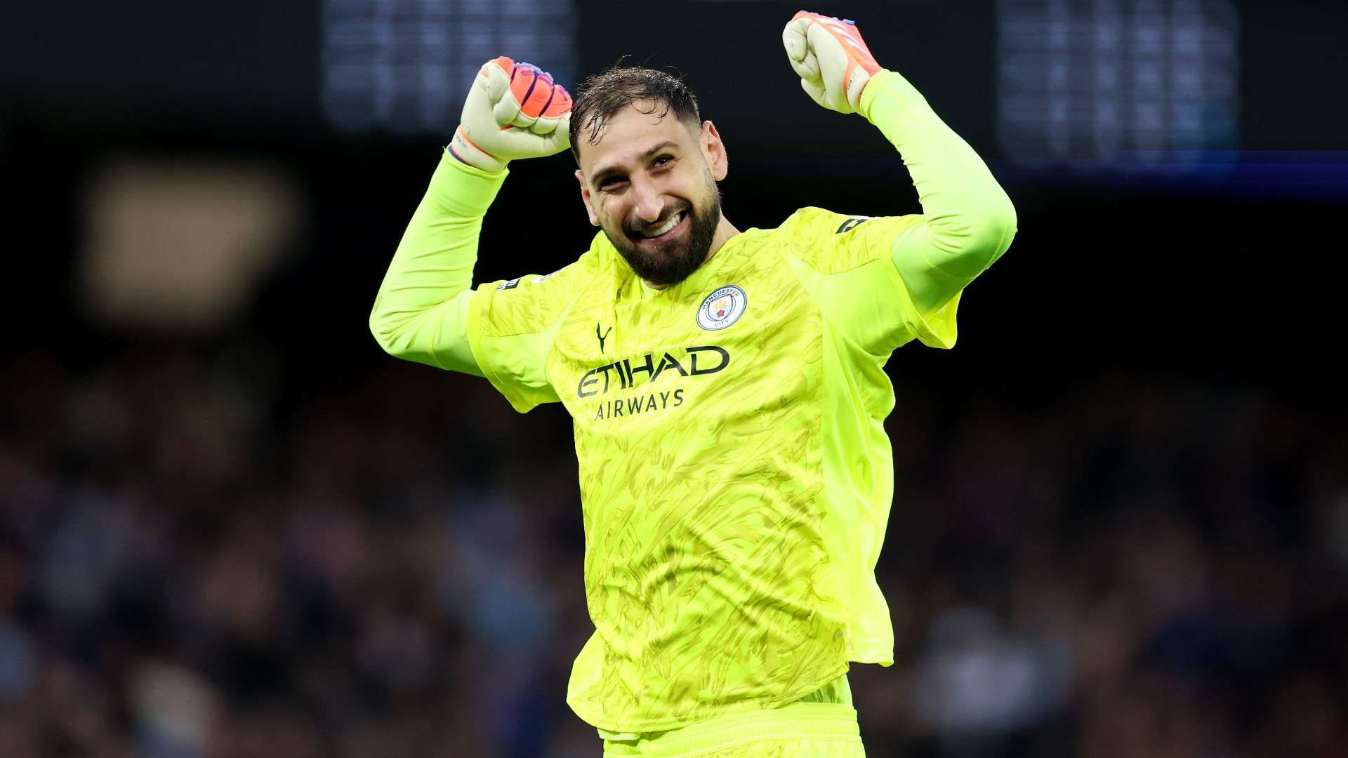 Gianluigi Donnarumma of Manchester City celebrate