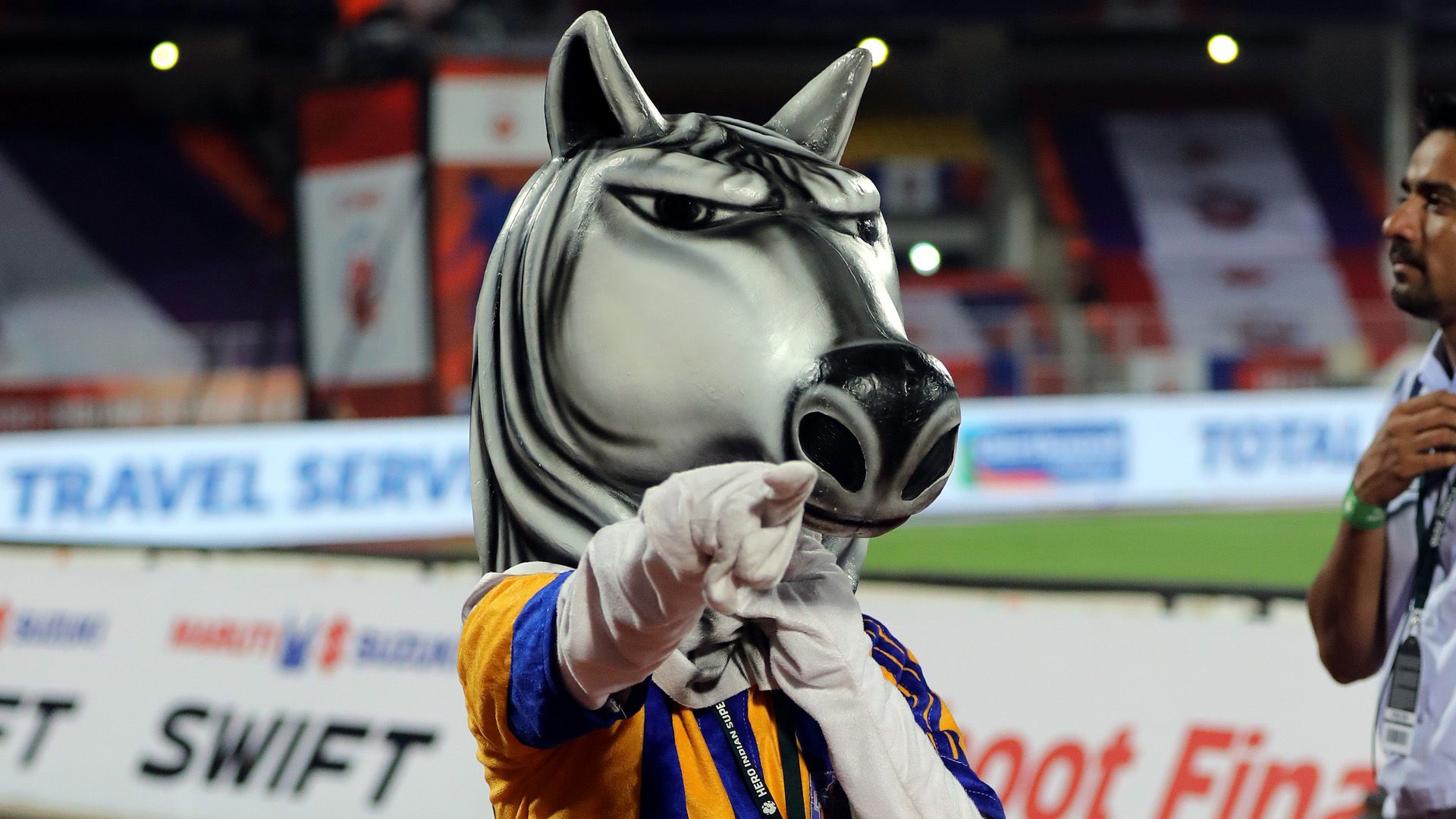 FC Pune City mascot during match against NorthEast United FC ISL Season 3 2016