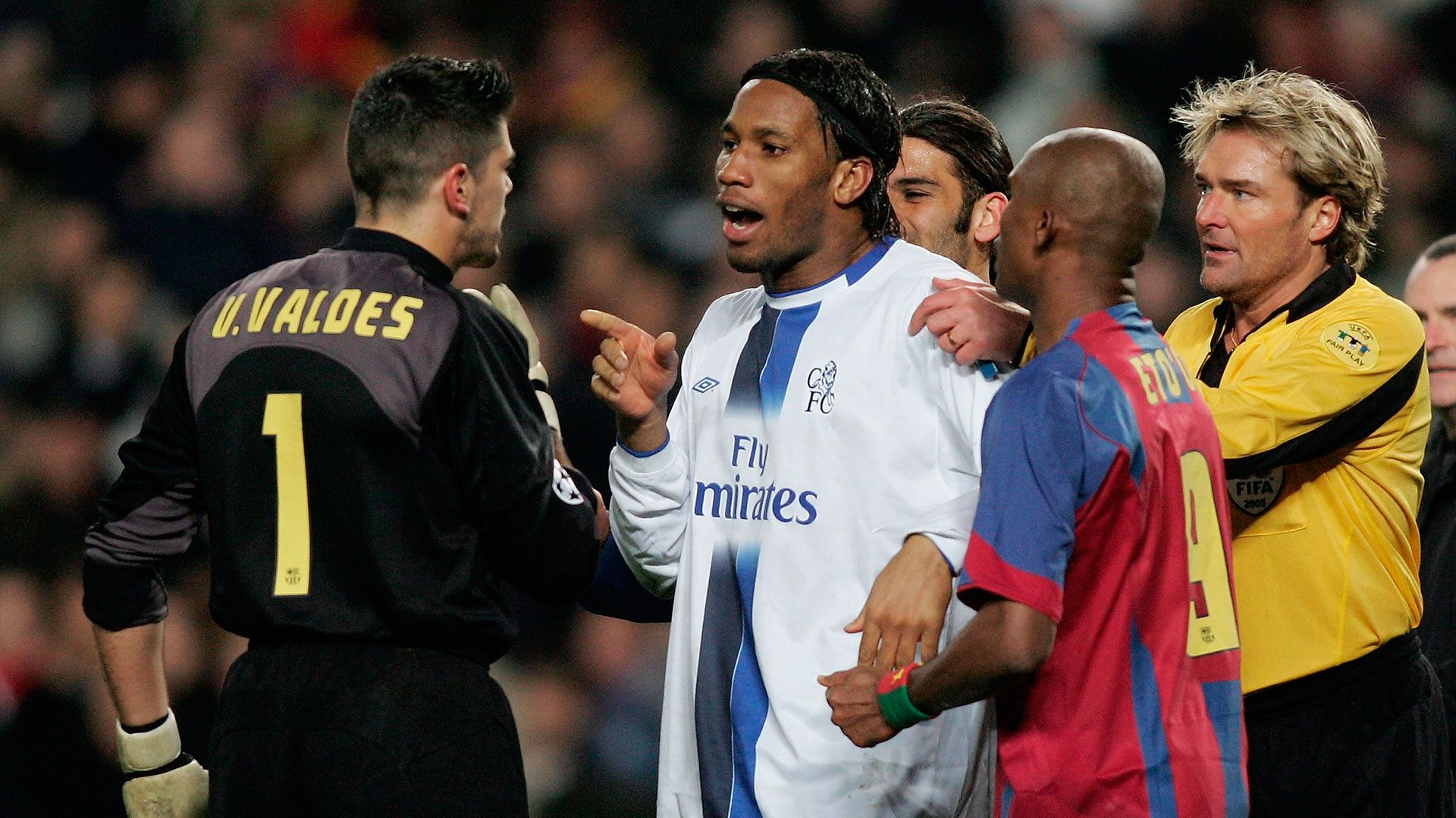 Didier Drogba Valdes Frisk Chelsea Barcelona