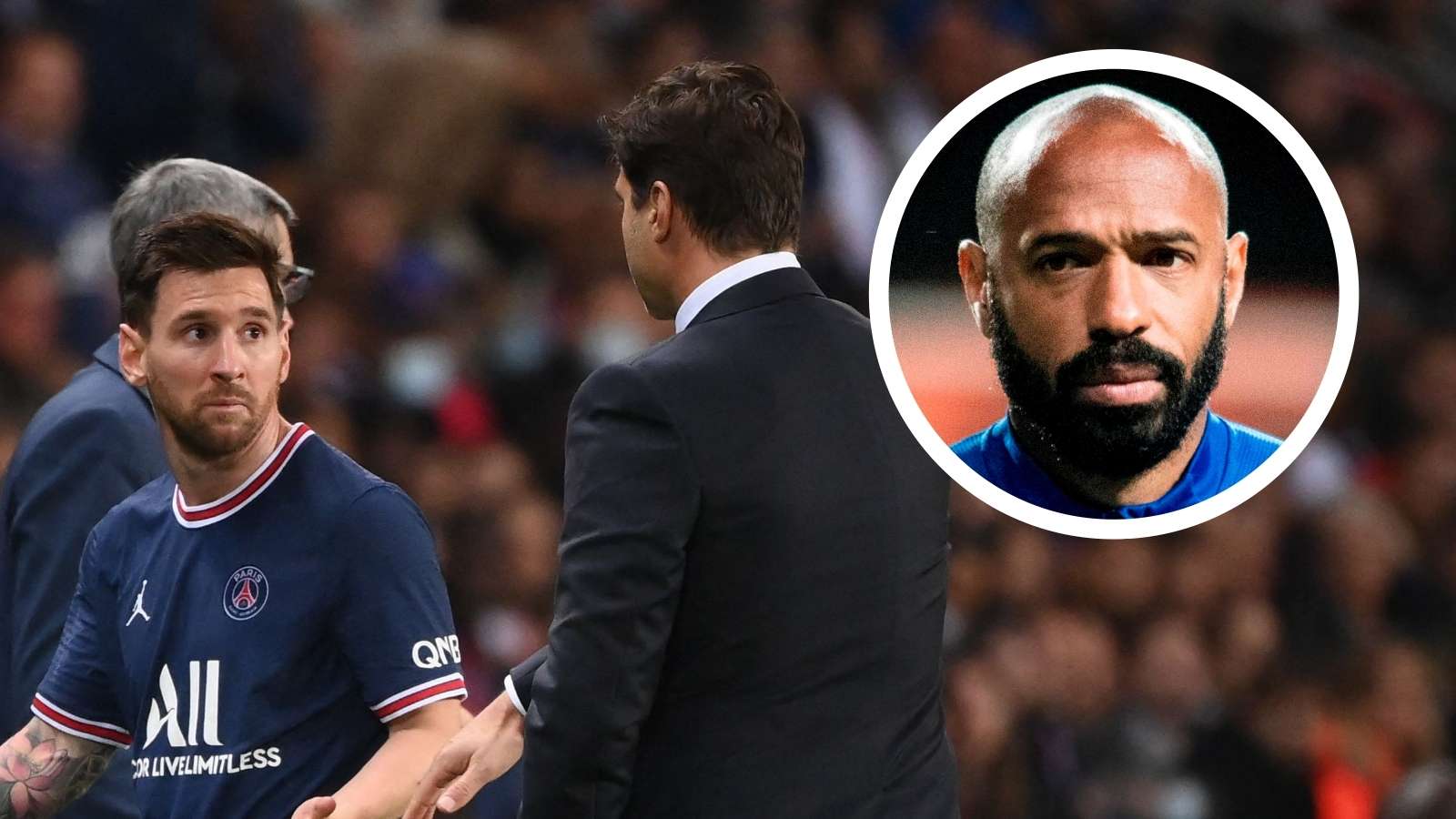 Lionel Messi Mauricio Pochettino Thierry Henry PSG Paris