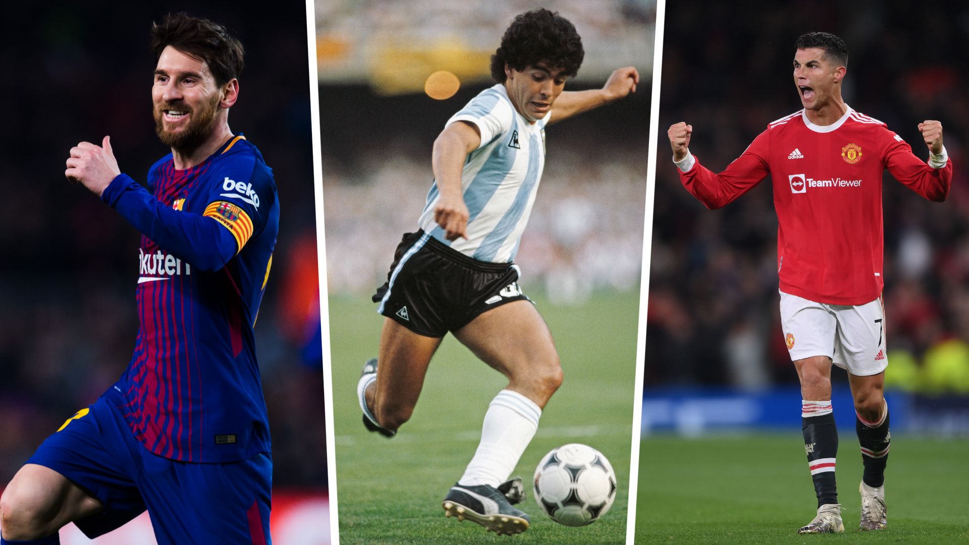 Lionel Messi, Diego Maradona, Cristiano Ronaldo GFX