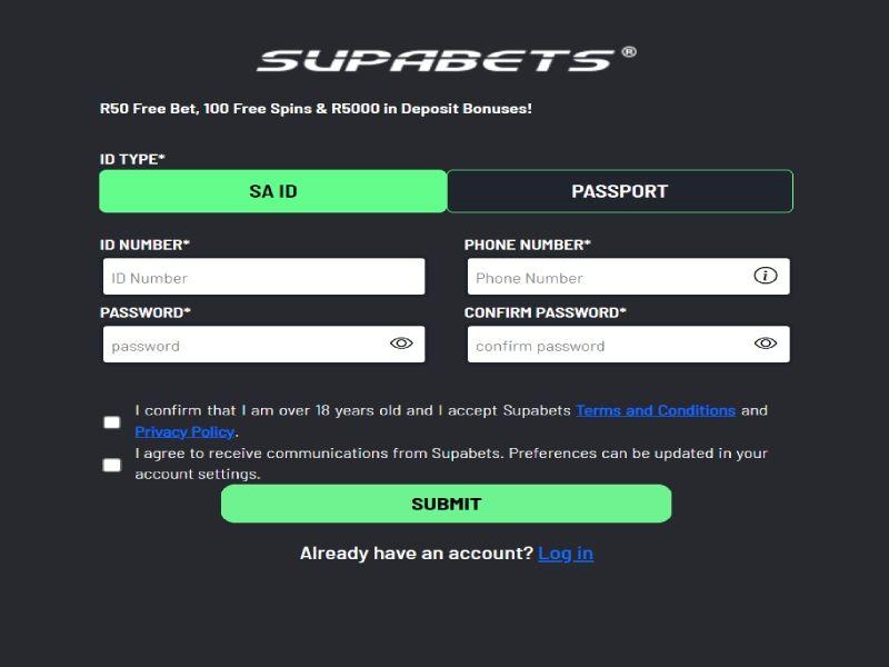 Supabets Registration