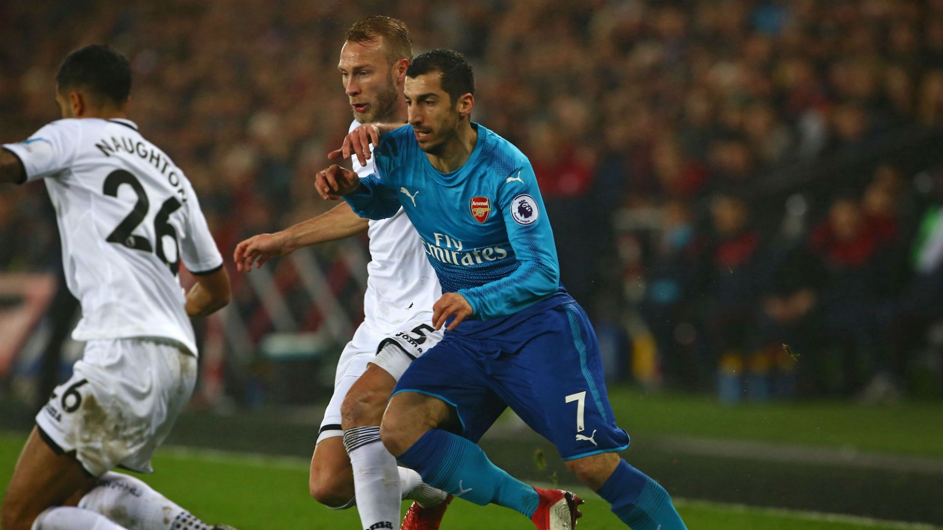 Henrikh Mkhitaryan Mike van der Hoorn Arsenal Swansea Premier League