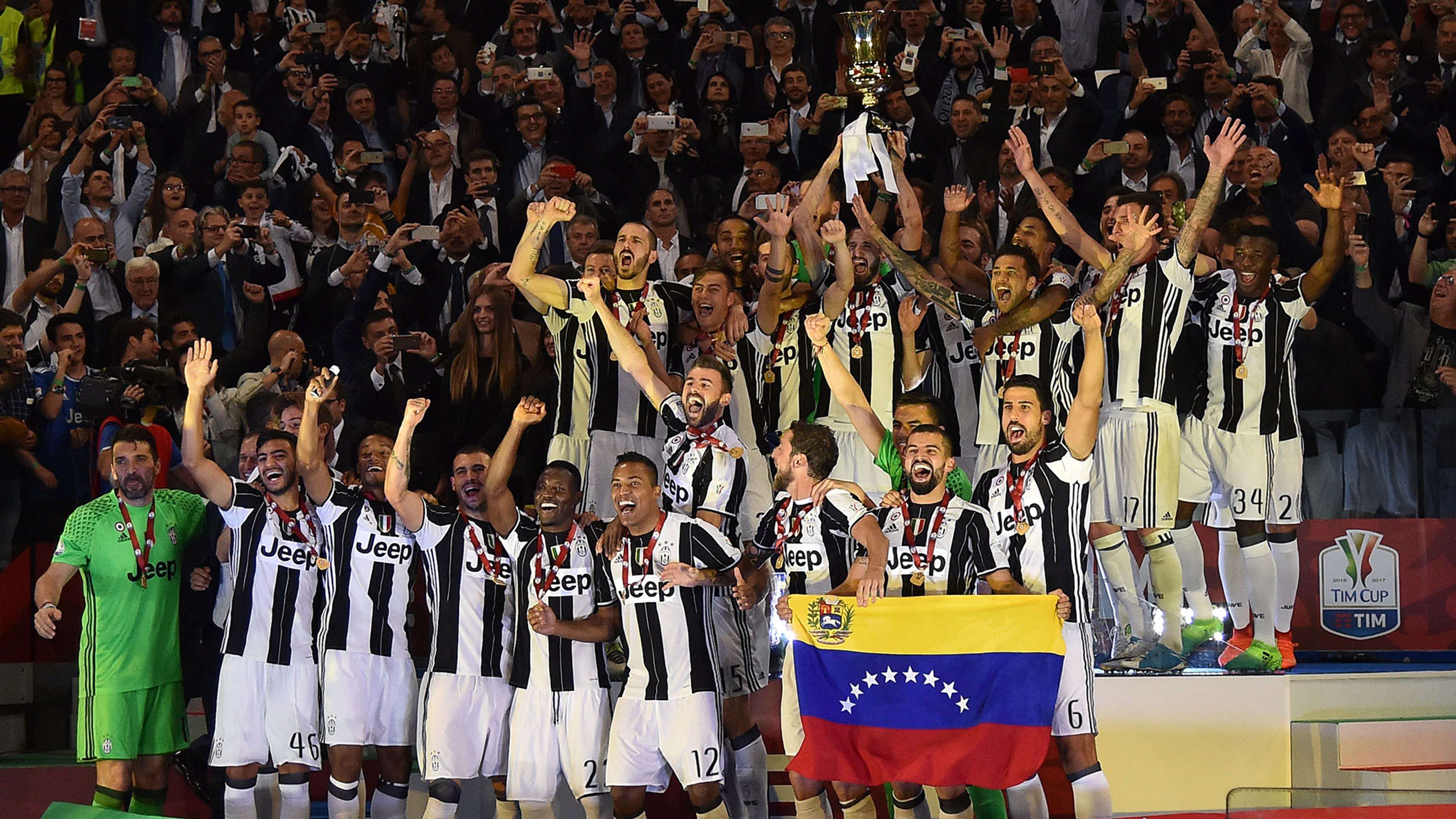 Juventus celebrating Coppa Italia