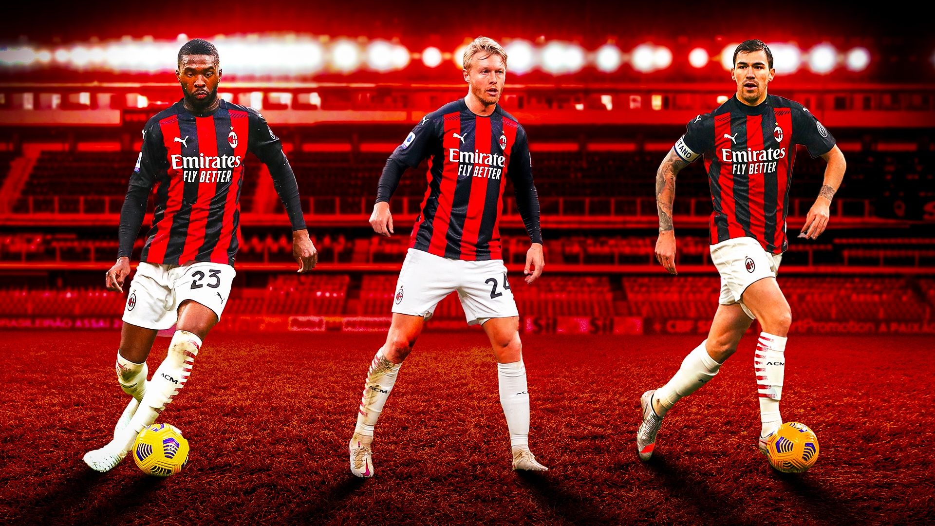 Fikayo Tomori Simon Kjaer Alessio Romagnoli Milan