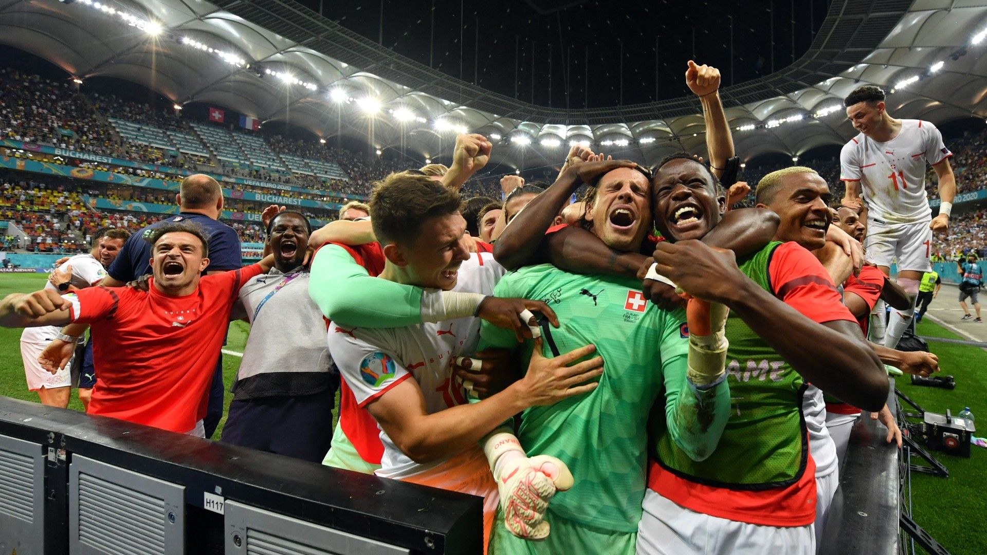 Switzerland celebrates against France Euro 2020
