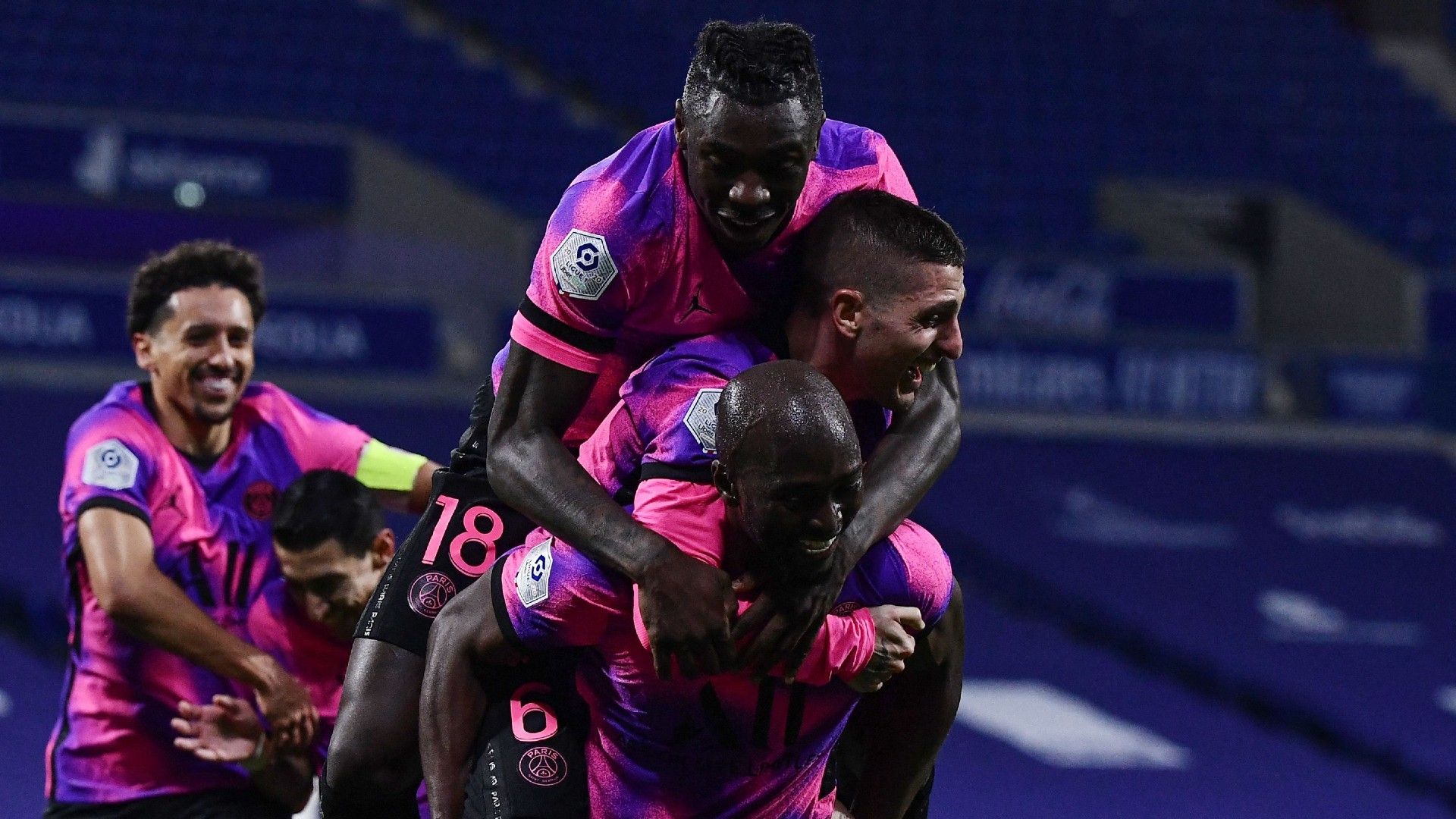 PSG celebrate Lyon 2021