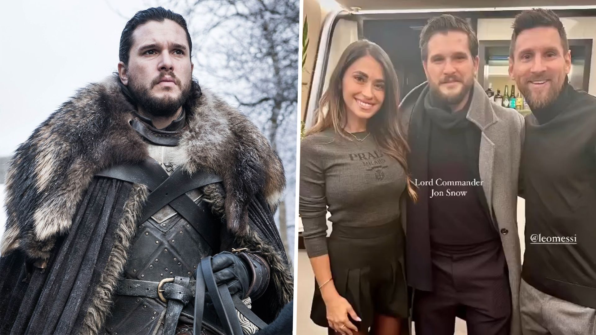 Jon Snow Lionel Messi Antonela Roccuzzo
