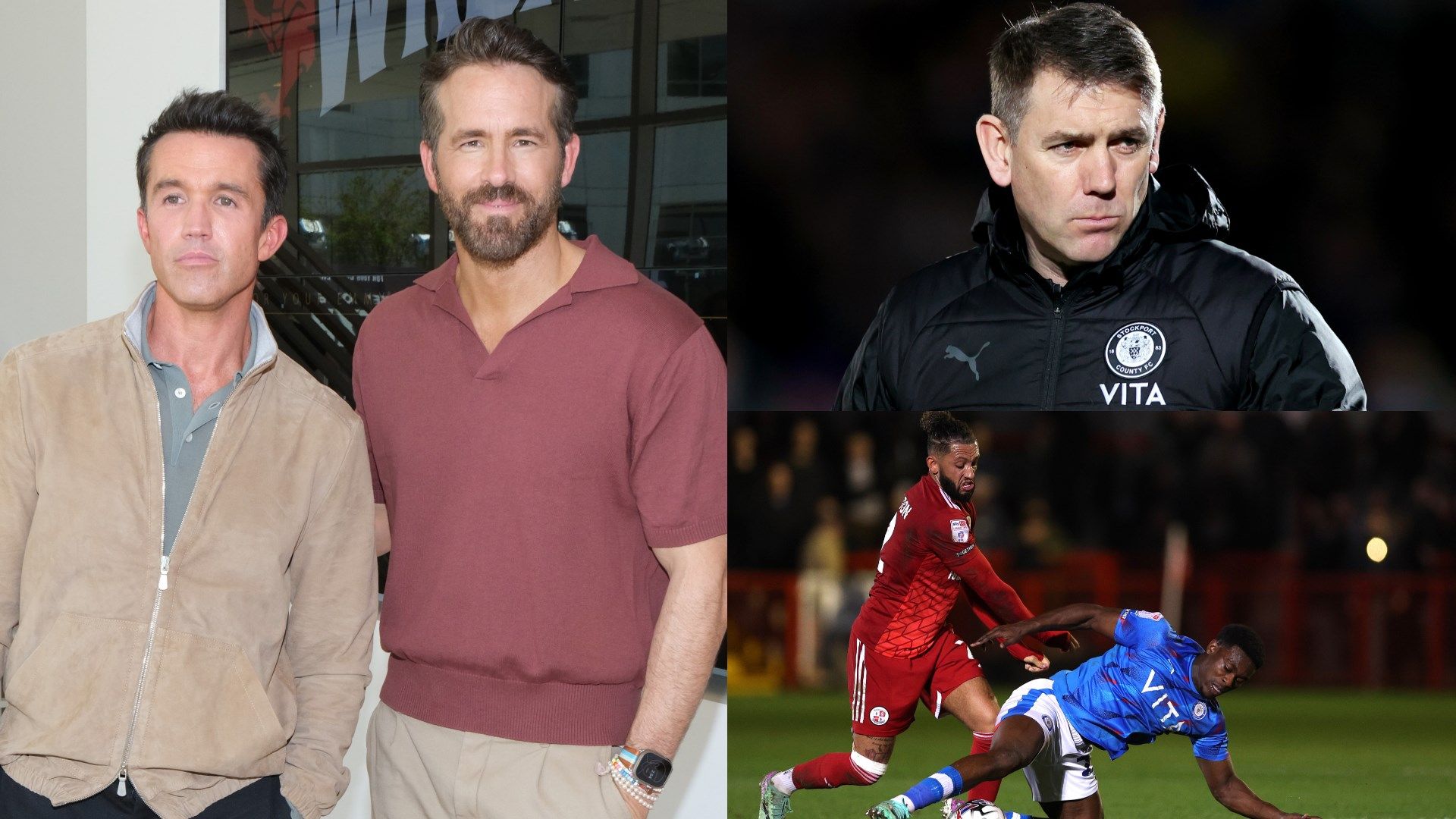 Ryan Reynolds and Rob McElhenney Wrexham split w/ Stockport