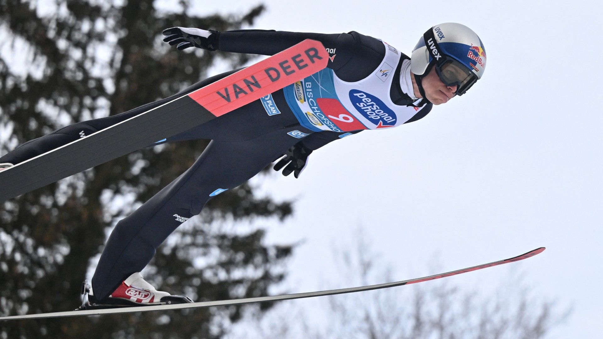  Germany's Andreas Wellinger soars through the air