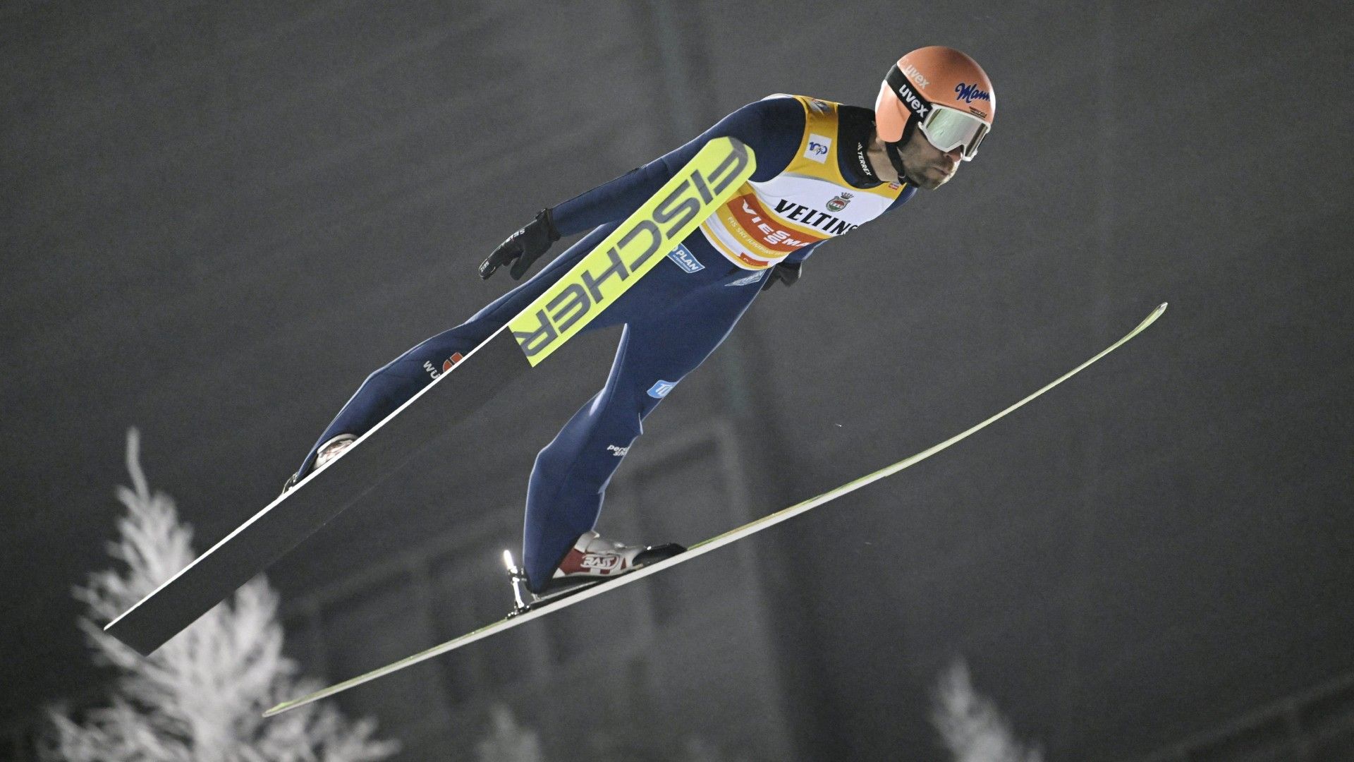 Germany's Pius Paschke jumps in the men's Individual Nordic combined ski jumping