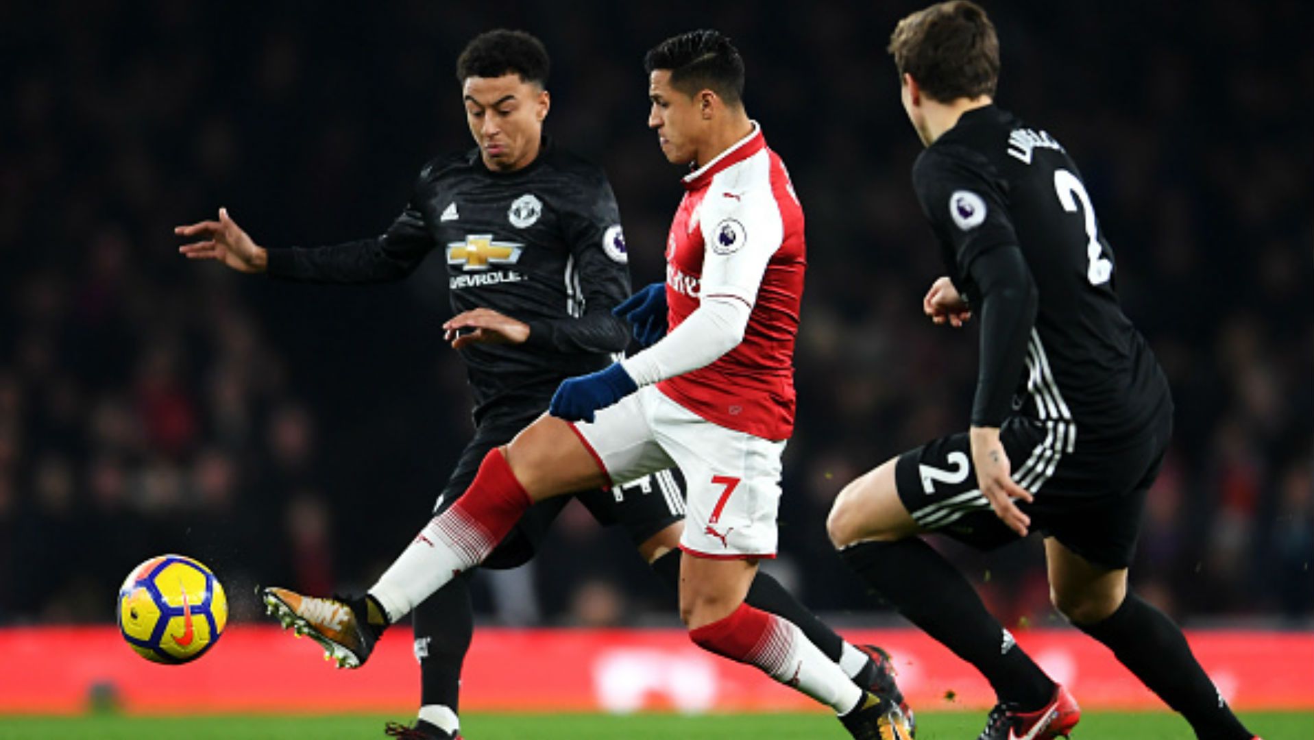 021217 Alexis Sánchez Victor Lindelof Jesse Lingard Arsenal Manchester United