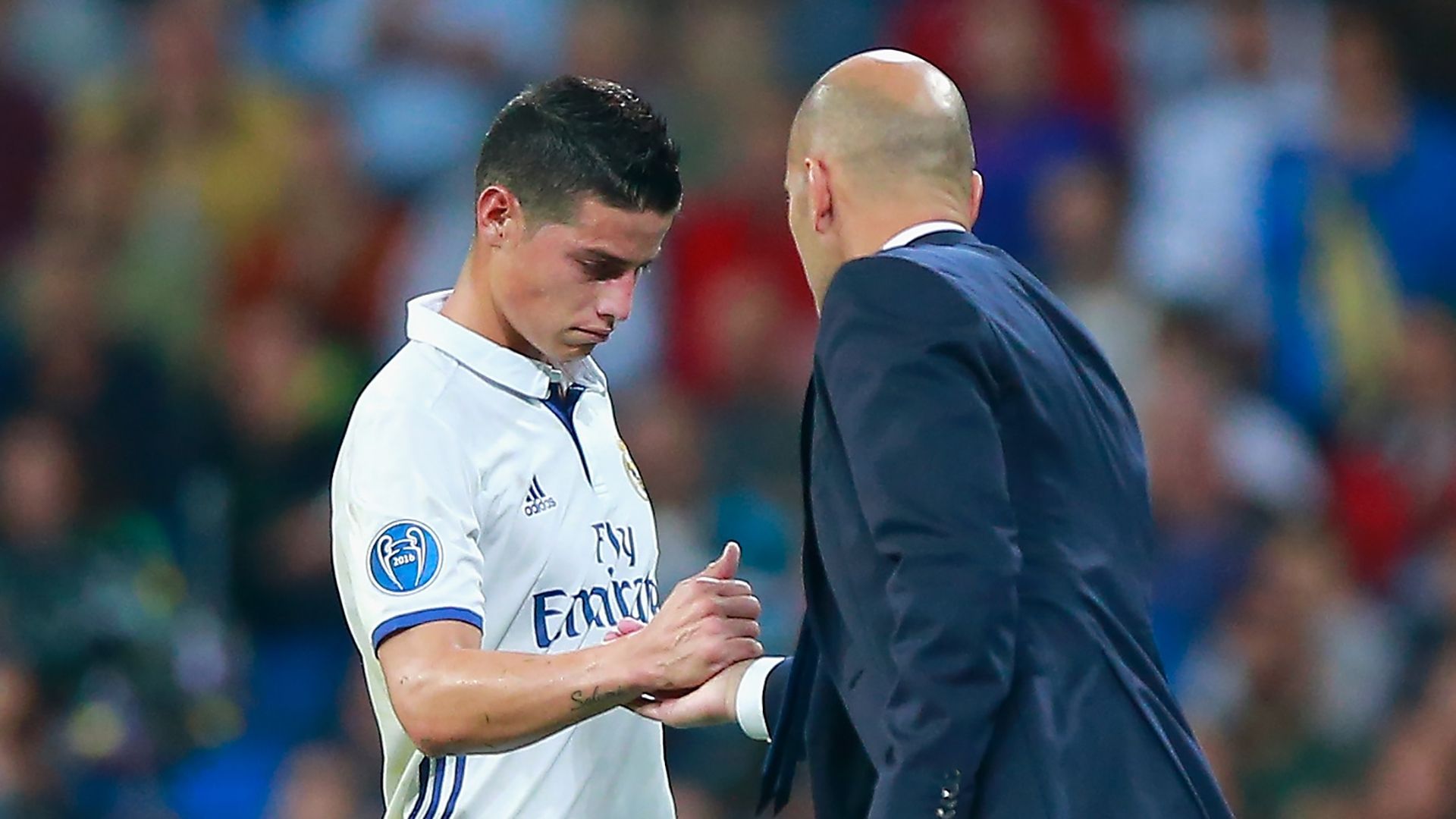 James Rodriguez Zinedine Zidane Real Madrid 2016-17