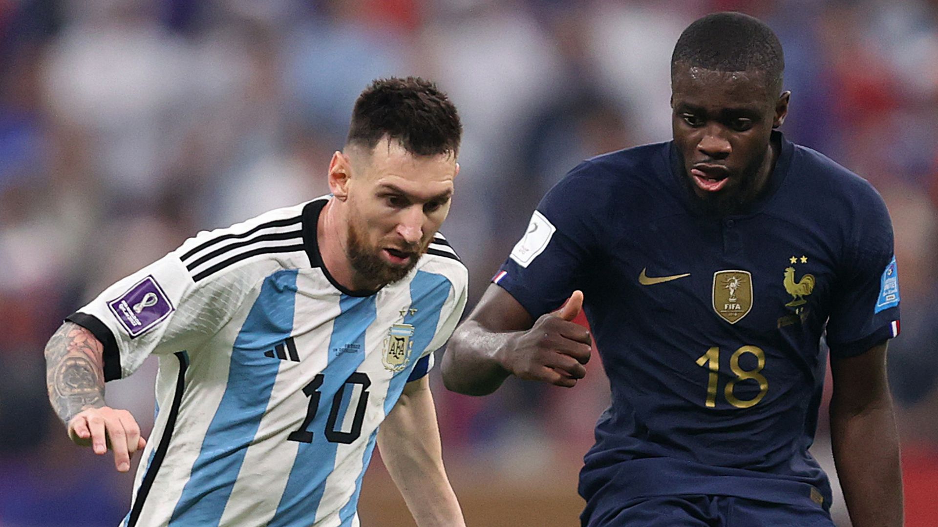 Lionel Messi Dayot Upamecano 2022 World Cup
