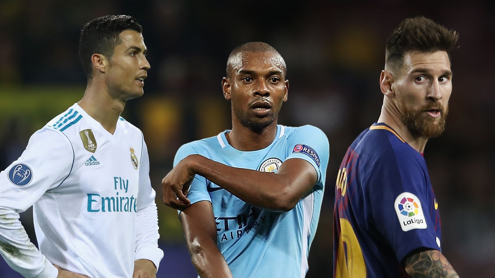 Fernandinho, Messi, Ronaldo SPLIT