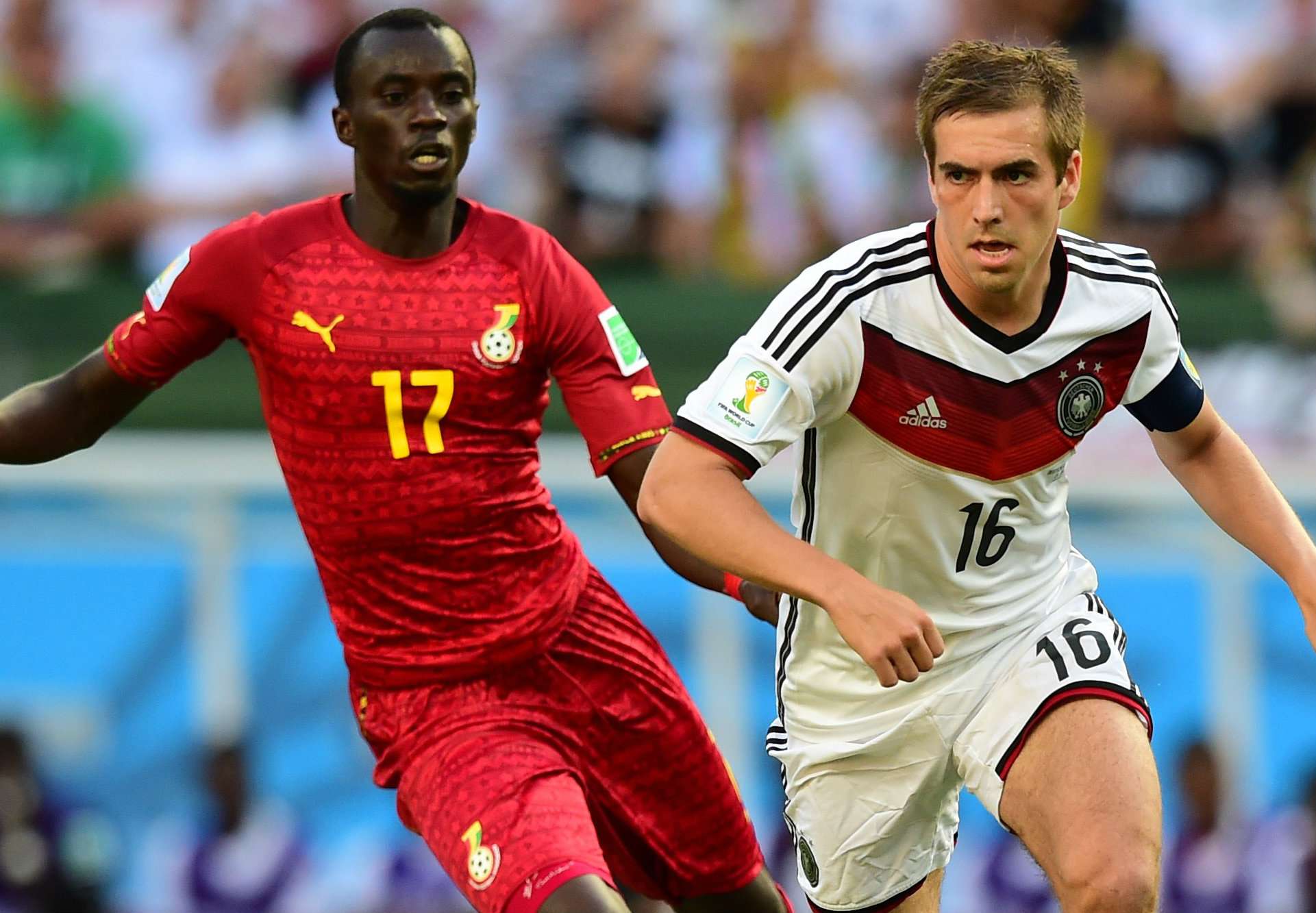 Philipp Lahm Mohammed Rabiu Germany Ghana World Cup 2014 Group G 06212014