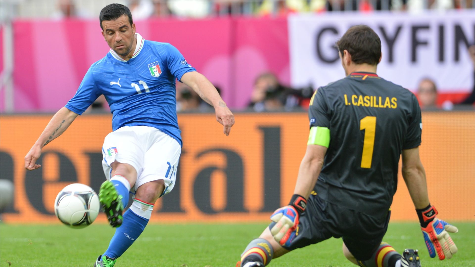 Antonio Di Natale Iker Casillas Italy Spain Euro 2012