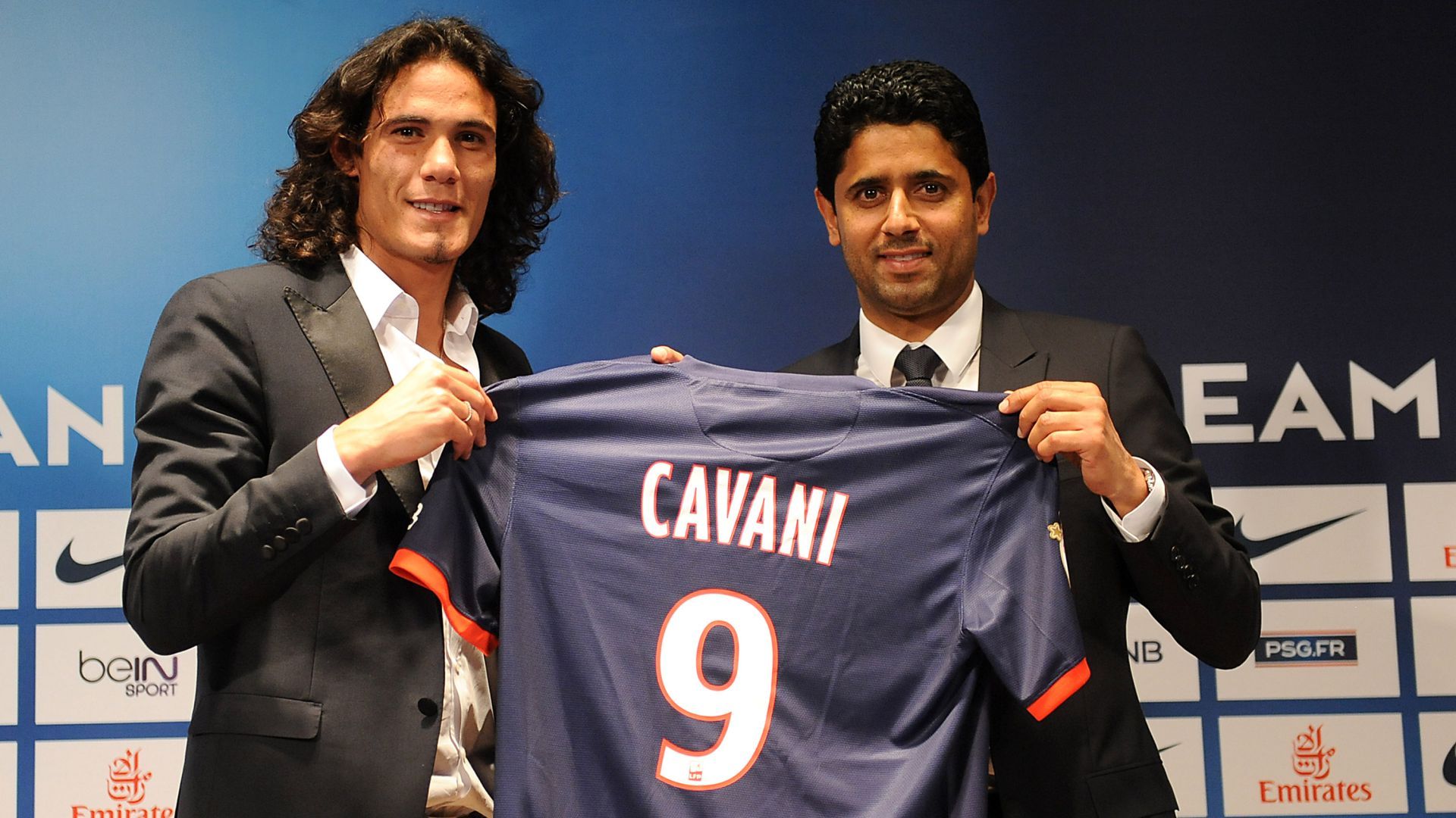 Edinson Cavani Nasser Al-Khelaifi PSG