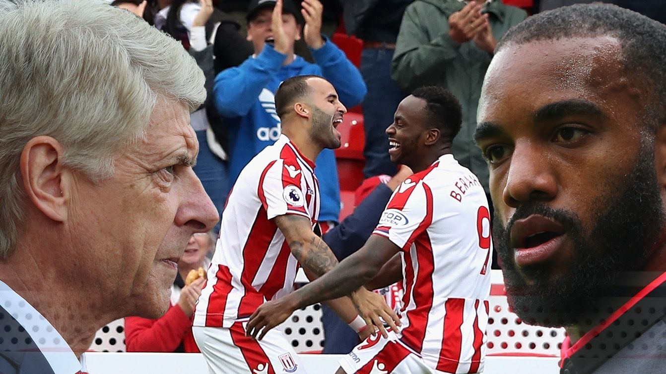 Wenger Lacazette Jese Berahino Stoke Arsenal
