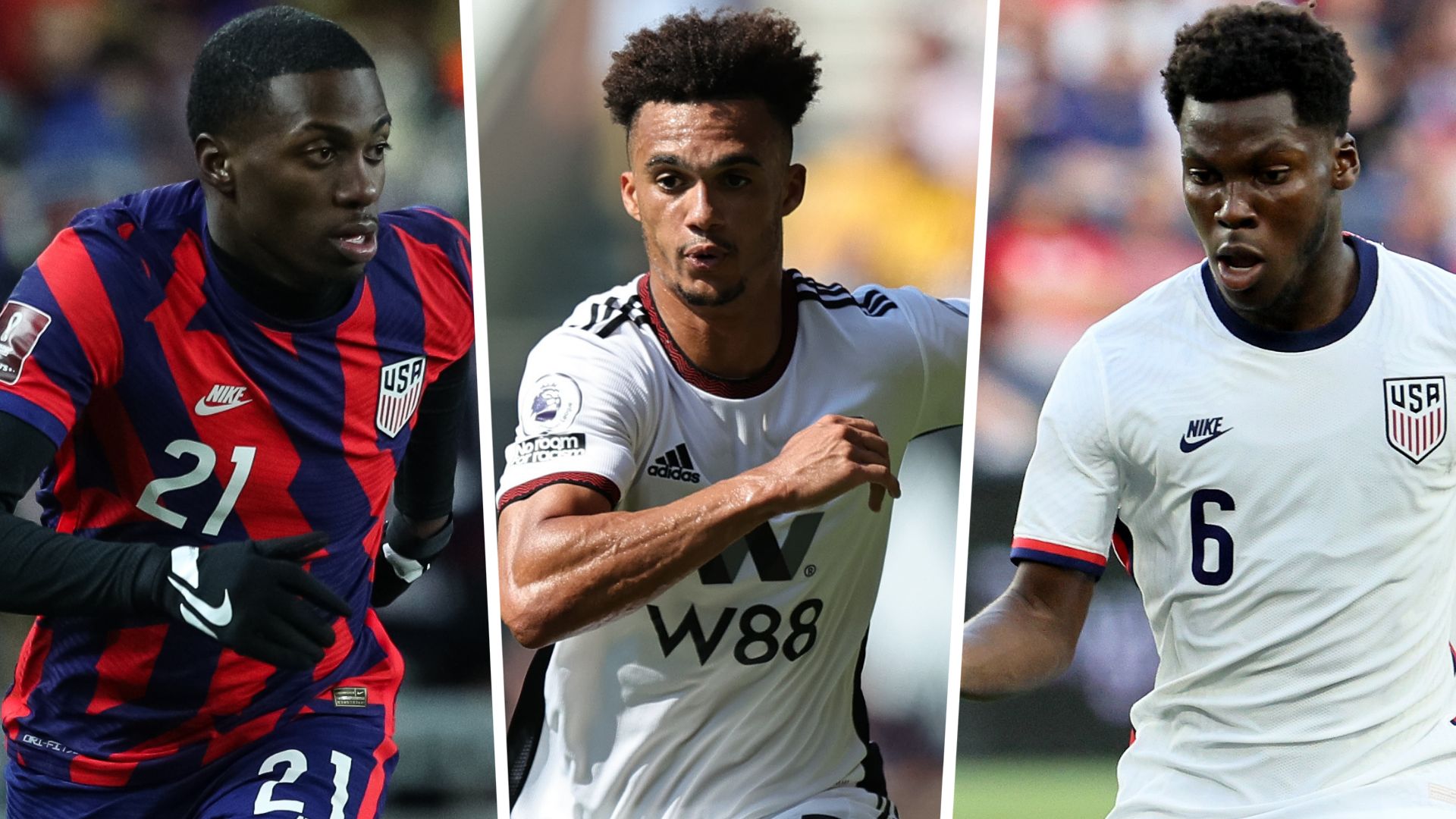 Tim Weah, Antonee Robinson, Yunus Musah split