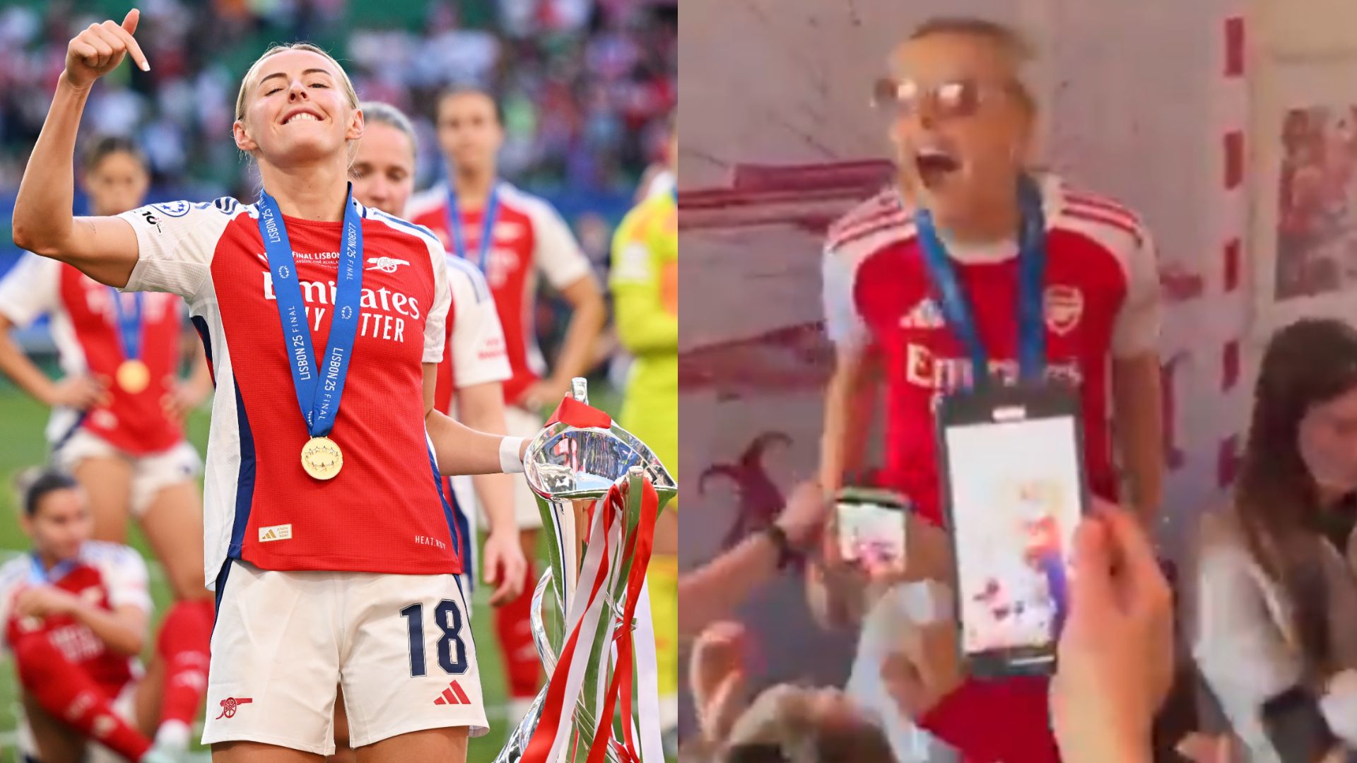 Chloe Kelly Arsenal Champions League fans pub 2025