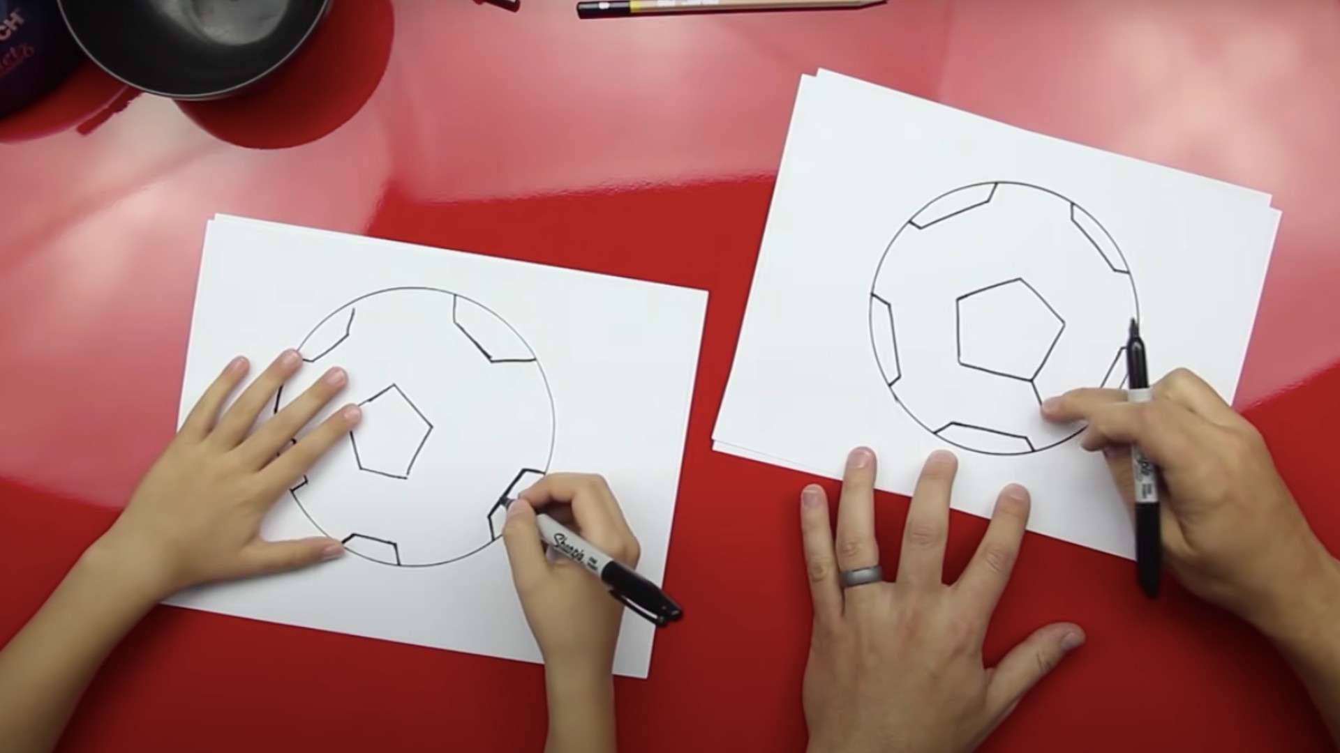 How to draw soccer ball 5