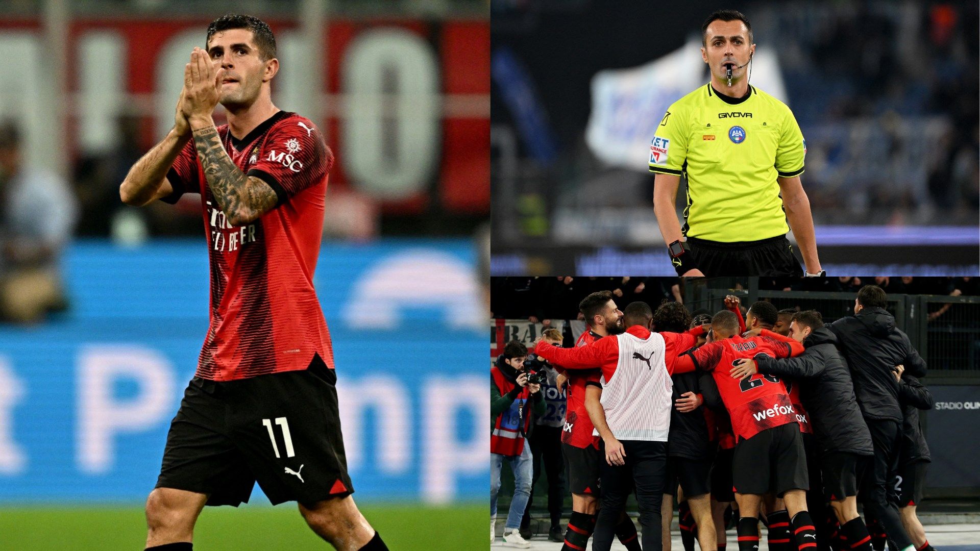 Christian Pulisic Milan vs Lazio Split