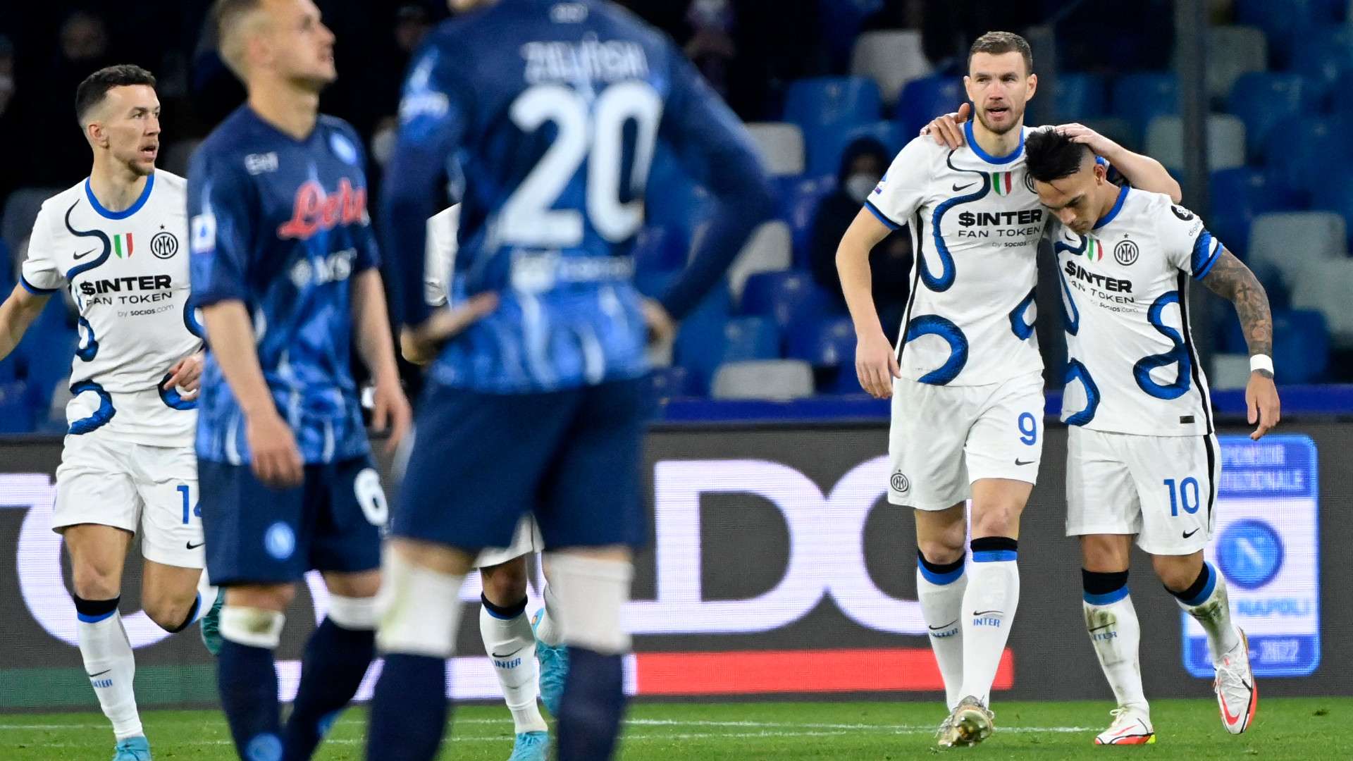 Edin Dzeko celebrate Napoli Inter Serie A