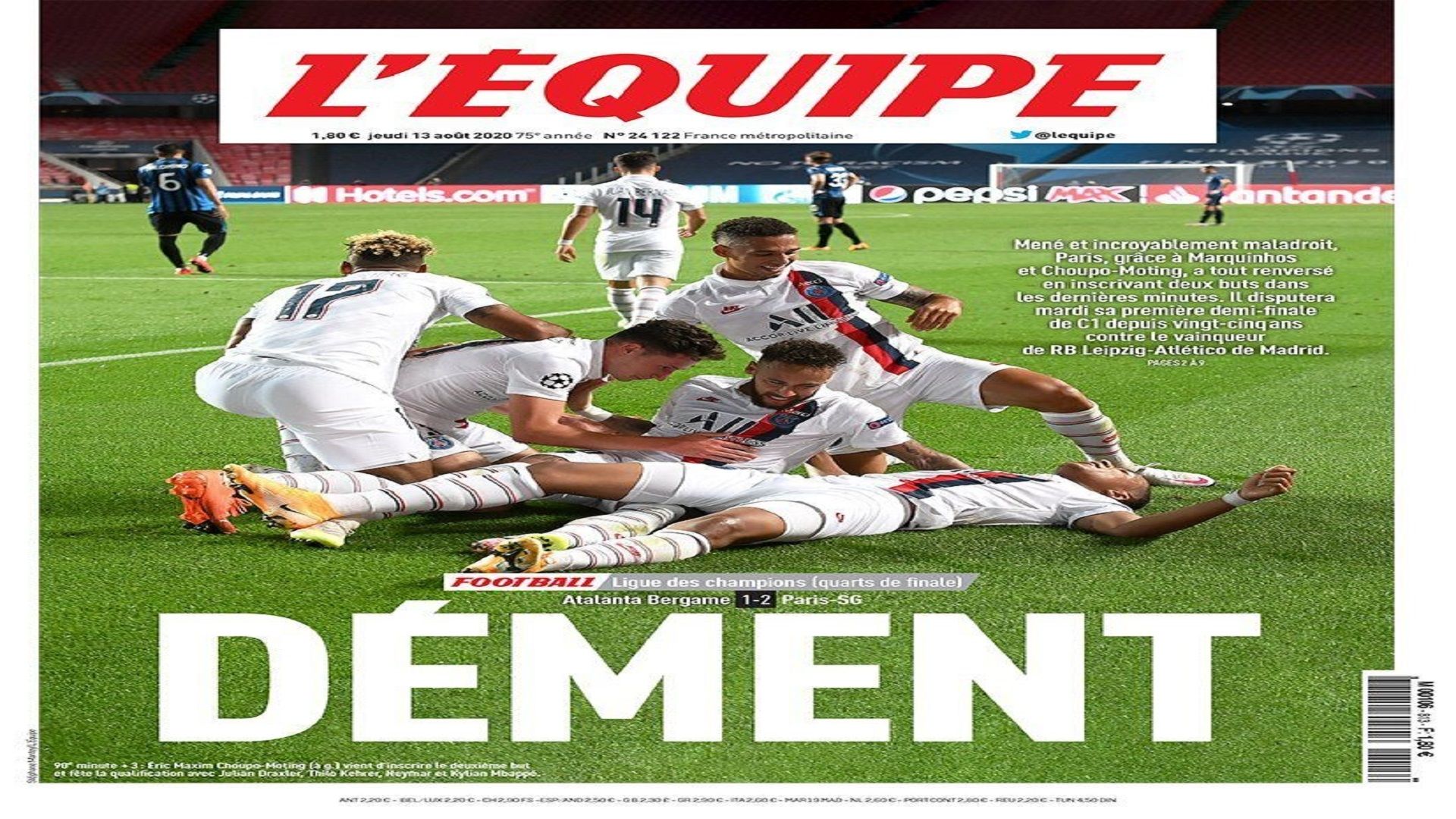 newspapers 13 Aug L'Equipe