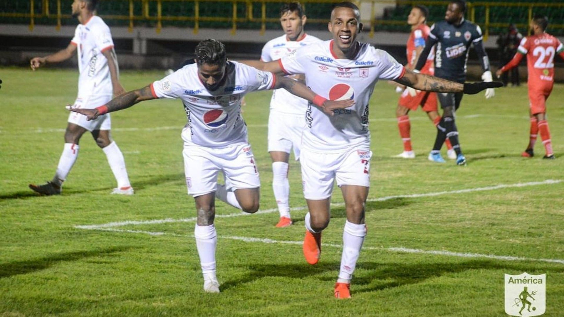 festejo del américa de cali contra patriotas