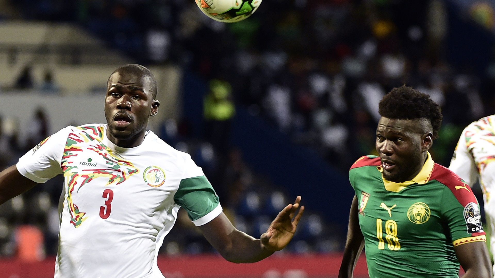 Kalidou Koulibaly of Senegal & Robert Ndip Tambe of Cameroon