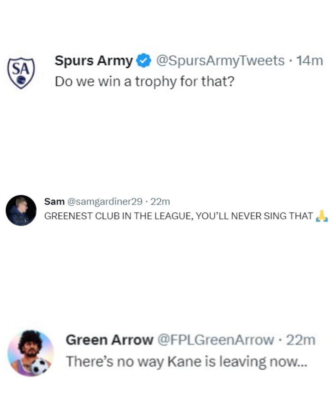Spurs fan tweets greenest club