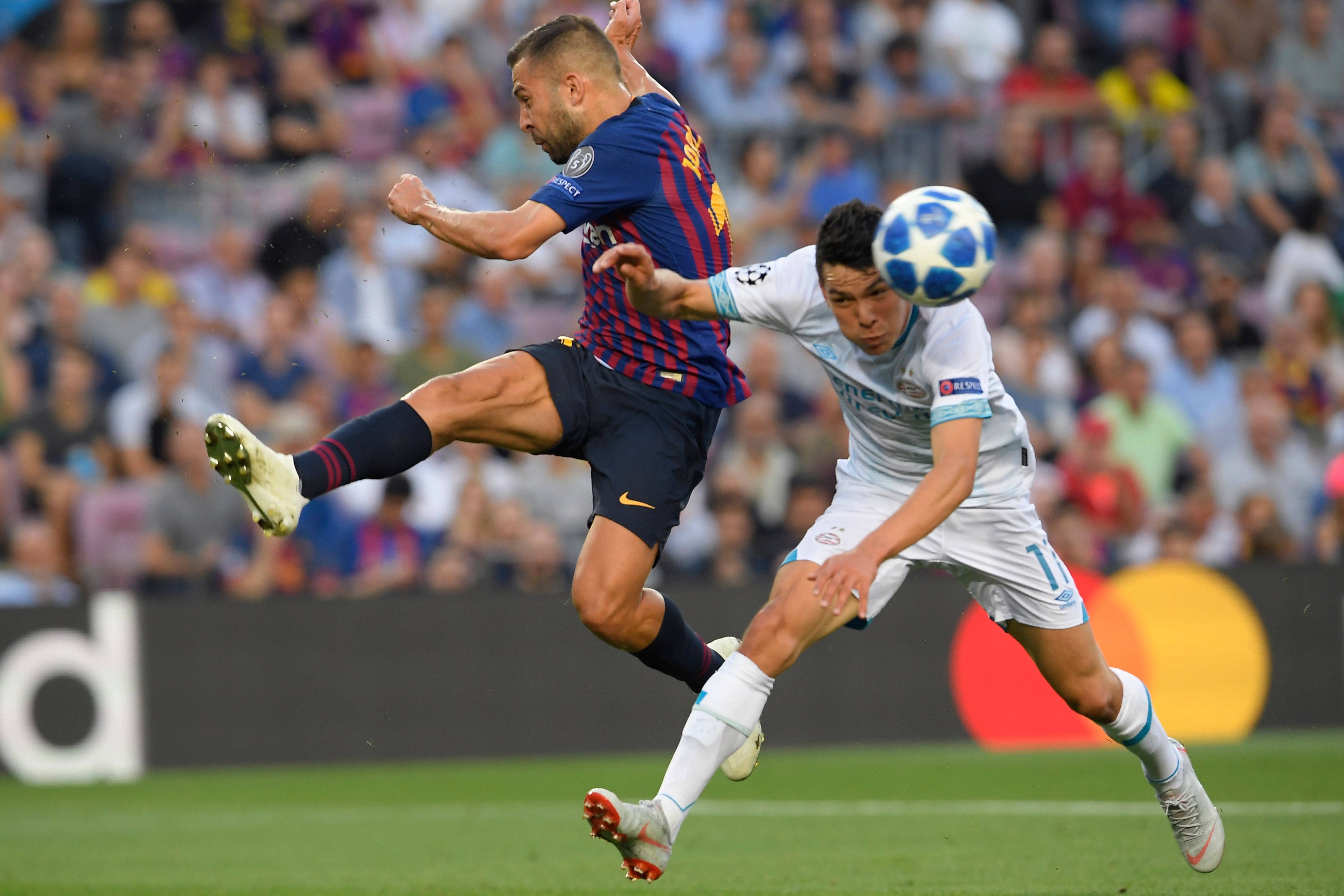 JORDI ALBA LOZANO BARCELONA PSV CHAMPIONS LEAGUE