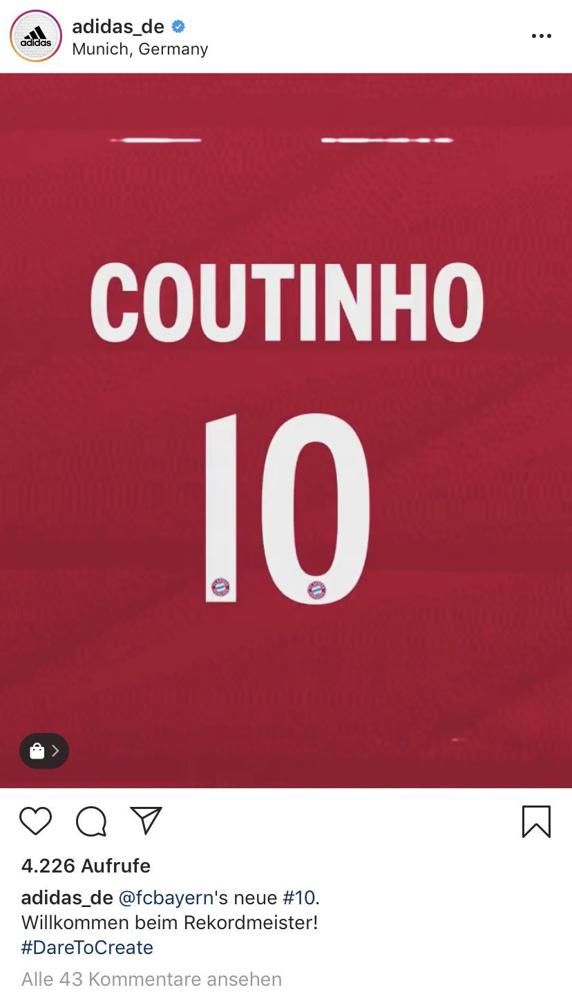 Coutinho Bayern Adidas