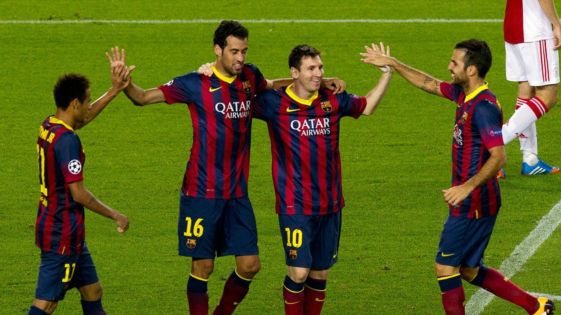 Sergio Busquets Leo Messi Cesc Fabregas Barcelona