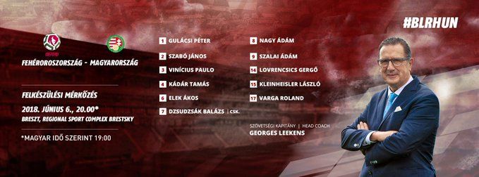 Magyar válogatott kezdő 11 Fehéroroszország Magyarország