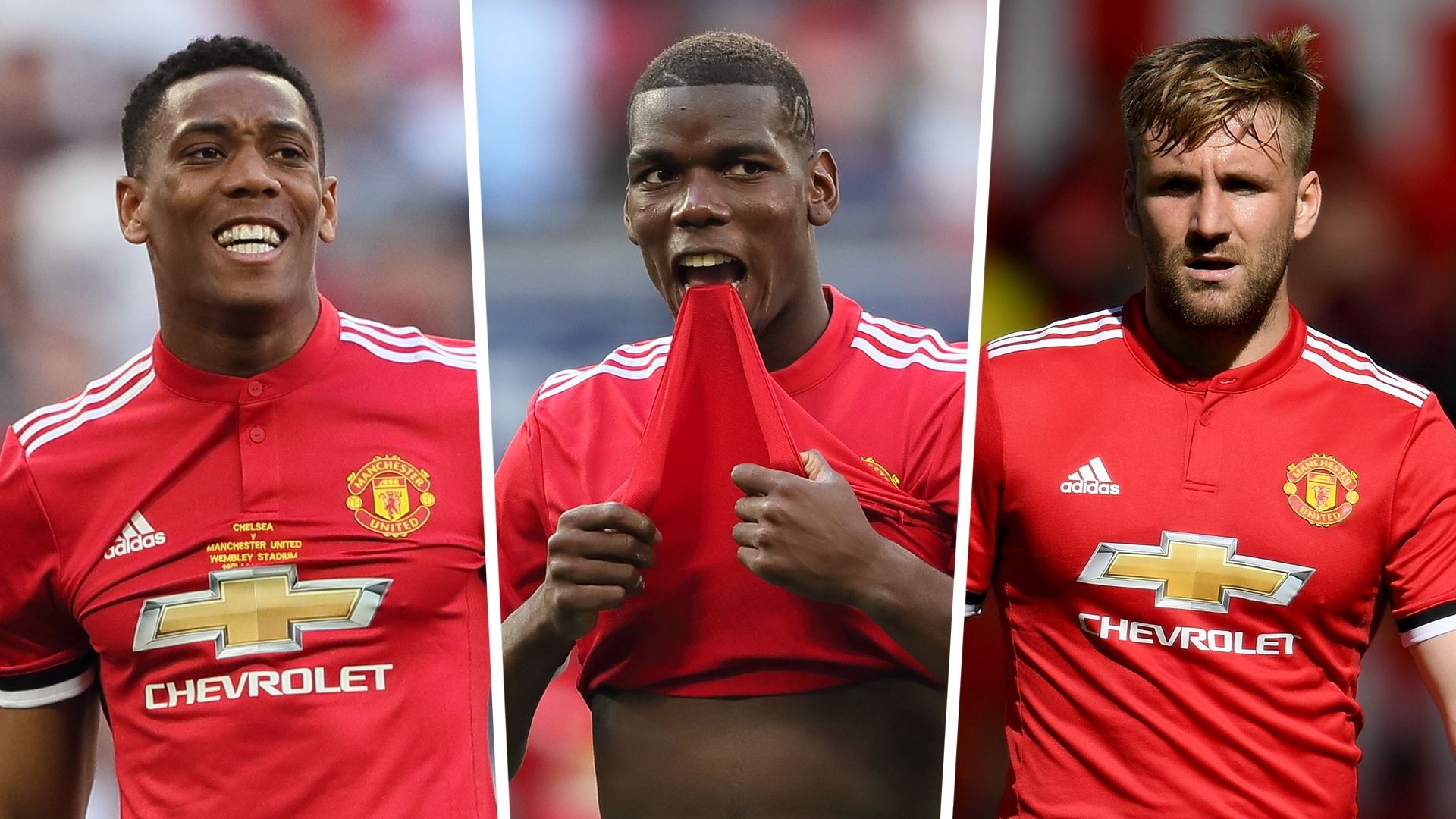 Anthony Martial, Paul Pogba, Luke Shaw