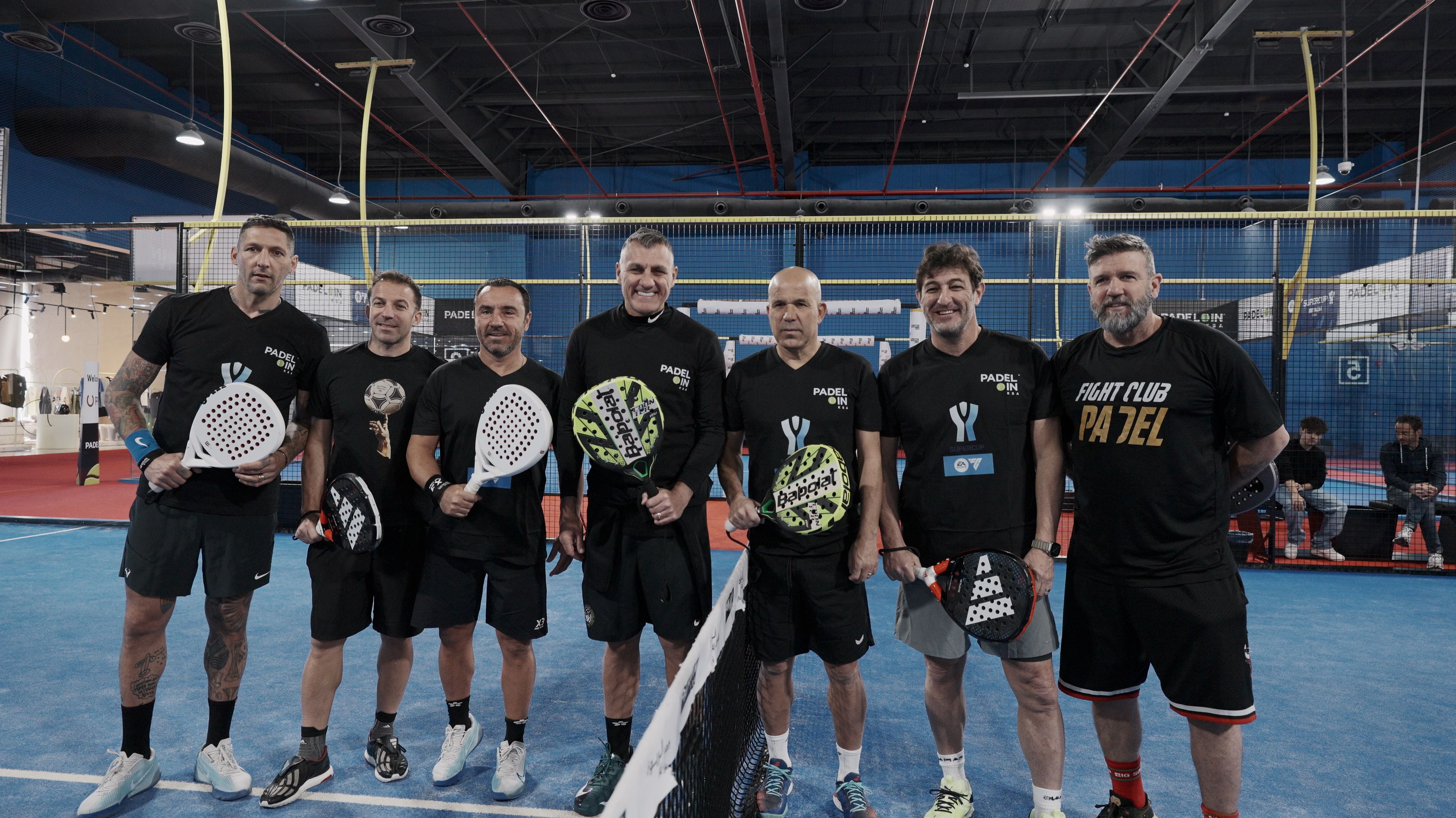 Christian Vieri, Alessandro Del Piero, Fabio Cannavaro and Marco Materazzi playing Padel in Riyadh