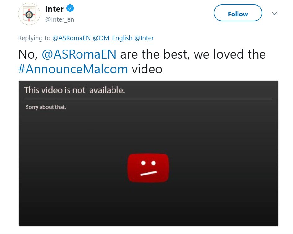AS Roma and Inter trolling each other